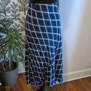 Ava & Viv Royal Blue Checkered Maxi Skirt